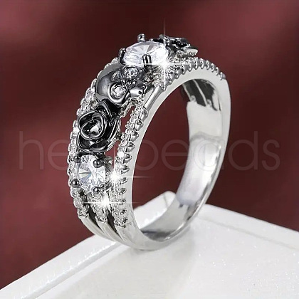 Alloy & Rhinestone Finger Rings FS-WG4F886-08-1