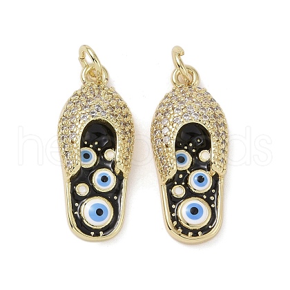 Real 18K Gold Plated Brass Micro Pave Cubic Zirconia Pendants KK-L209-067G-03-1
