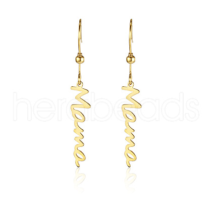Simple Stainless Steel Mama Dangle Earrings for Mother's Day QW8429-5-1