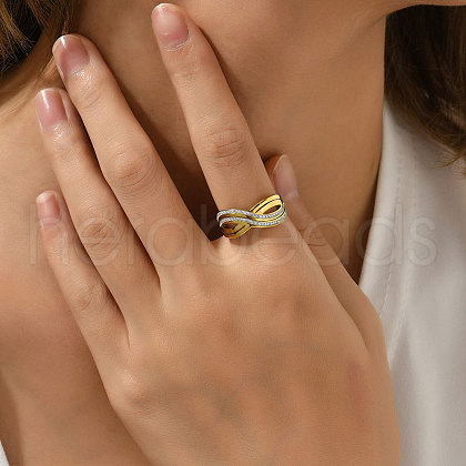 Fashionable Special-Interest 304 Stainless Steel Cubic Zirconia Finger Rings FS-WGDC130-13-1