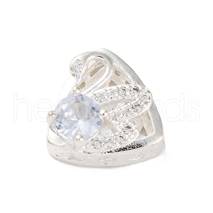 Rack Plating Brass Micro Pave Cubic Zirconia Beads KK-Z082-06S-1