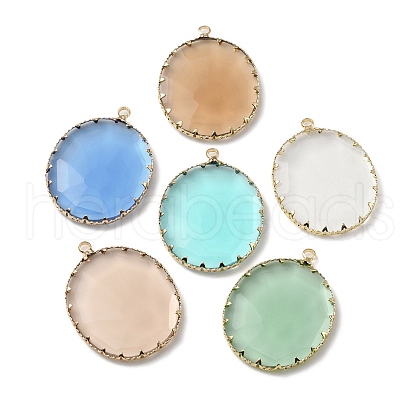 Brass with K9 Glass Pendants KK-C024-49KCG-1