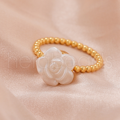 Elegant Brass Resin Finger Rings for Women OS7706-1