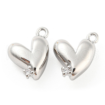 Brass Micro Pave Cubic Zirconia Charms KK-E090-40P-1