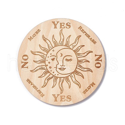 Wooden Carved Cup Mats AJEW-P103-01B-1