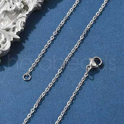Tarnish Resistant Classic Plain 304 Stainless Steel Mens Womens Cable Chain Necklaces STAS-M174-025P-1