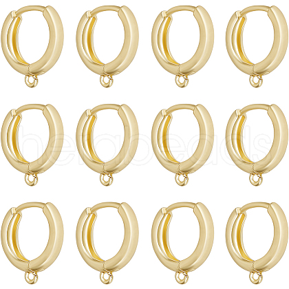 Beebeecraft 10Pairs Brass Hoop Earrings EJEW-BBC0001-55-1