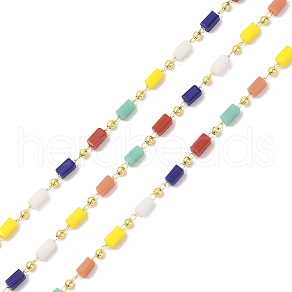 Brass & Glass Link Chain CHC-A009-04G-01-1