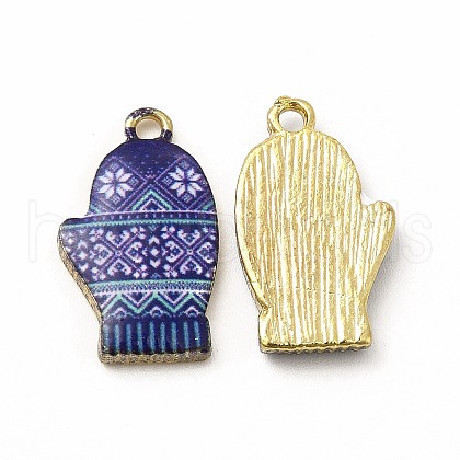 Winter Theme Alloy Printed Pendants PALLOY-D581-01C-1