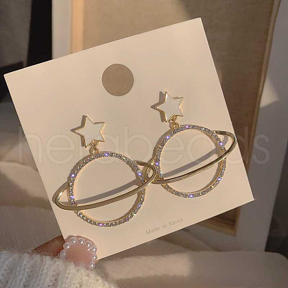 Alloy Rhinestone Stud Earrings for Women WG1FE2D-01-1
