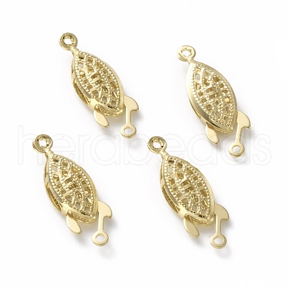 Brass Filigree Box Clasps KK-L205-07G-1