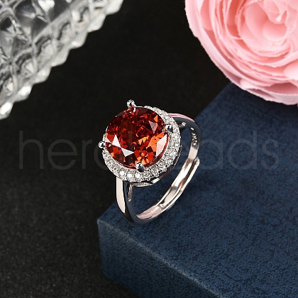 925 Sterling Silver Pave Cubic Zirconia Finger Rings RJEW-C138-01C-01-1