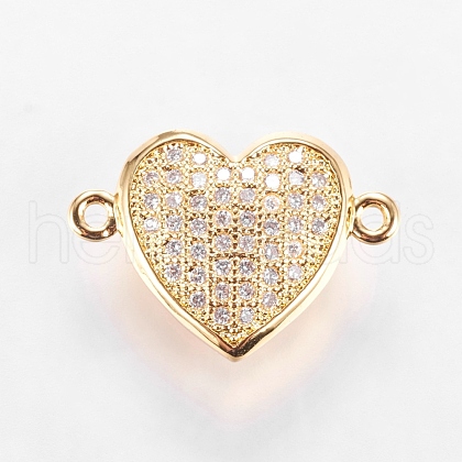 Brass Micro Pave Cubic Zirconia Links ZIRC-L068-27G-1