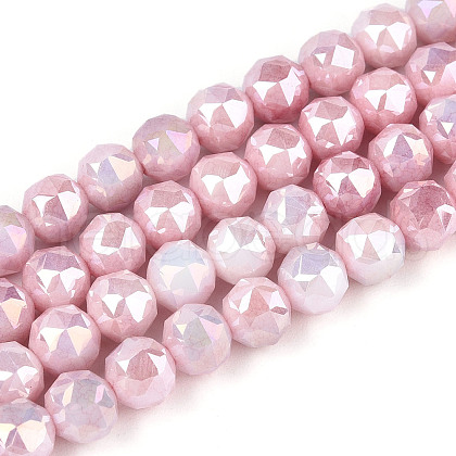 Electroplate Glass Beads Strands GLAA-N010-6mm-03-1