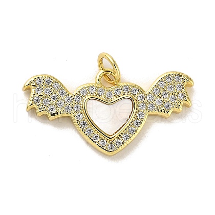 Brass Micro Pave Clear Cubic Zirconia Pendants KK-K365-13A-G-1