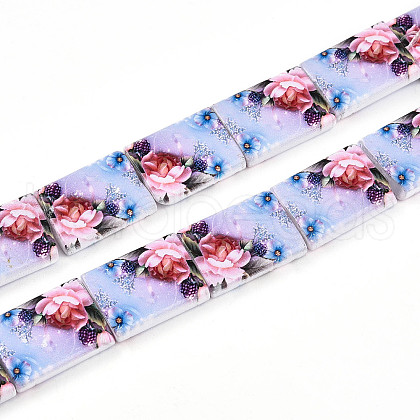 Printed Glass Beads GLAA-N008-01C-1
