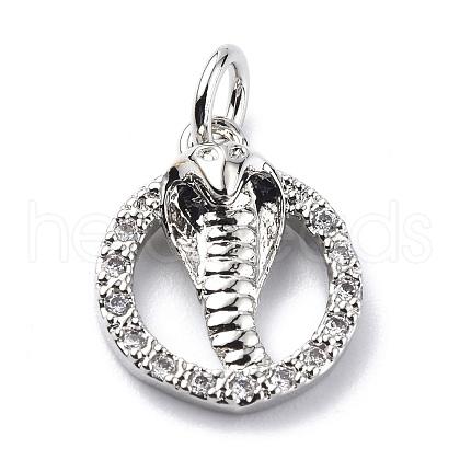 Brass Micro Pave Cubic Zirconia Charms ZIRC-F131-12P-1