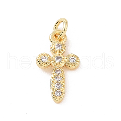 Brass Micro Pave Cubic Zirconia Charms KK-C012-41G-1
