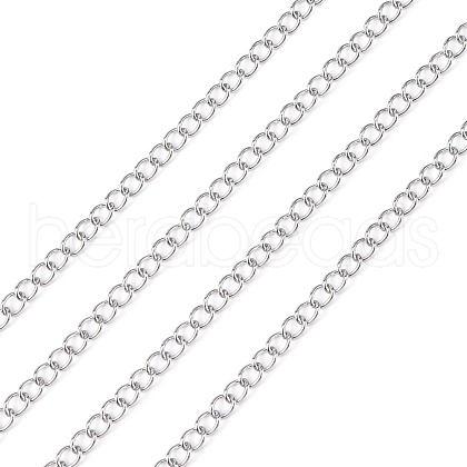 Tarnish Resistant 304 Stainless Steel Curb Chains CHS-F003-17P-C-1
