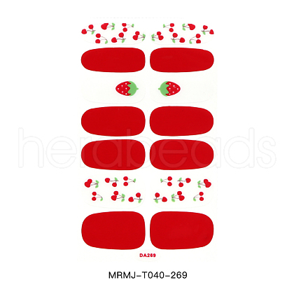 Fruit Strawberry Cherry Full Cover Nail Wraps Stickers MRMJ-T040-269-1