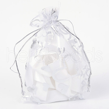 Heart Printed Organza Bags OP-R022-10x15-03-1