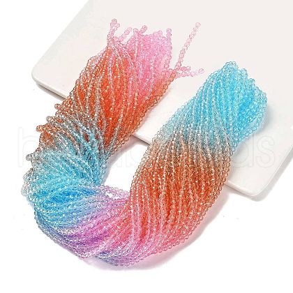 Transparent Painted Glass Beads Strands X1-DGLA-A034-T3mm-A19-1