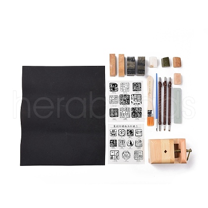 Chinese Seal Stamp Cutting and Stone Seal Carving Hand Tools Set TOOL-WH0029-03-1