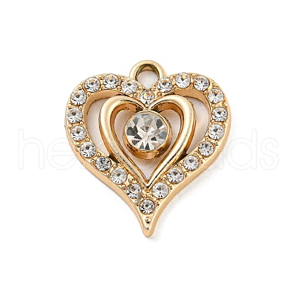 UV Plating Alloy Rhinestone Pendants PALLOY-D026-22G-1