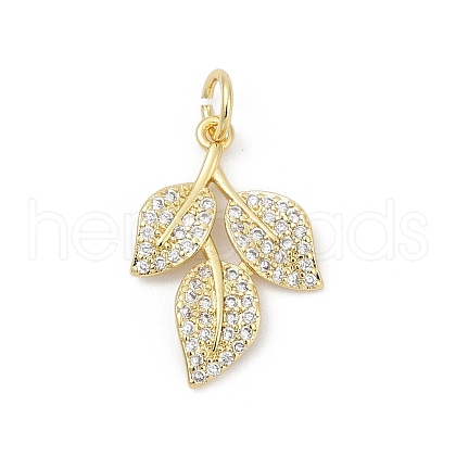 Brass Micro Pave Cubic Zirconia Pendants KK-U062-25G-1