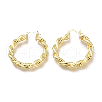 Brass Hoop Earrings EJEW-H104-11G-1