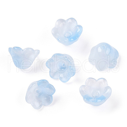 Baking Painted Transparent Glass Bead Caps DGLA-N004-10-1