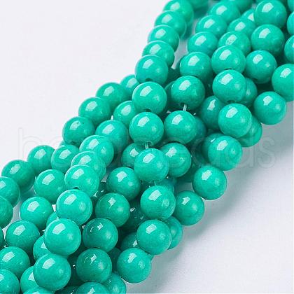 Natural Mashan Jade Round Beads Strands G-D263-6mm-XS15-1