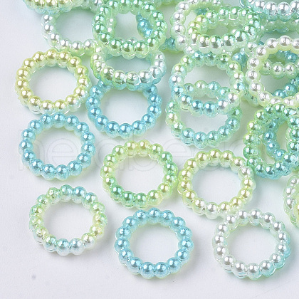 ABS Plastic Imitation Pearl Linking Rings OACR-N005-6mm-13-1