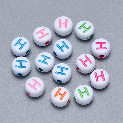 Craft Acrylic Horizontal Hole Letter Beads SACR-S201-11H-1