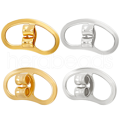 Beebeecraft 12Pcs 2 Colors Brass Earring Nuts KK-BBC0016-31-1
