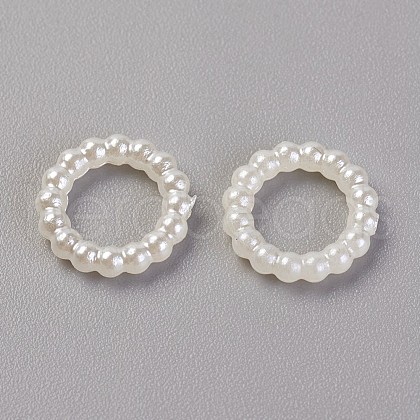 ABS Plastic Imitation Pearl Cabochons X-MACR-F034-10mm-22-1