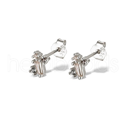 Elegant S925 Sterling Silver Stud Earrings with Rhinestone KH6473-2-1