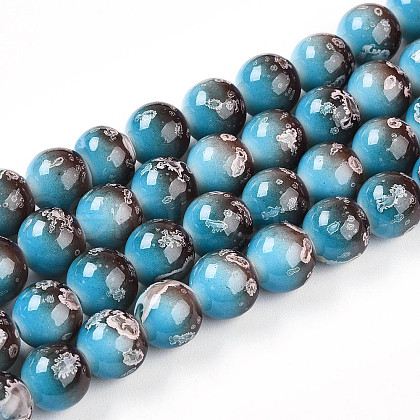 Baking Painted Glass Beads Strands DGLA-N008-10mm-07-1