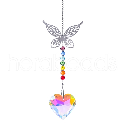Faceted Heart Glass Suncatchers PW-WGADEF4-06-1