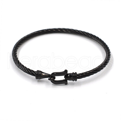 Unisex Stainless Steel Wire Rope Bangles with Hook Clasps JH3580-1-1