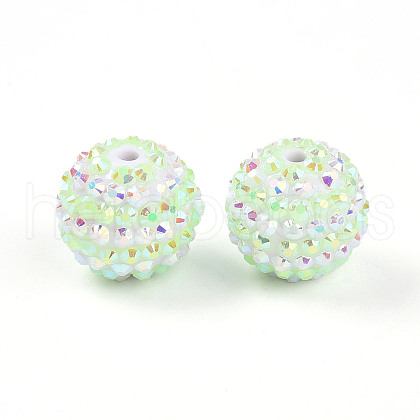 Stripe Pattern Resin AB Rhinestone Round Beads RESI-S313-18x20-14-1
