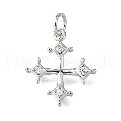 Brass Micro Pave Cubic Zirconia Pendants KK-V007-16P-1