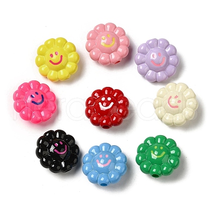 Baking Paint Opaque Acrylic European Beads X-MACR-D025-07-1