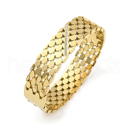 304 Stainless Steel Pave Crystal Rhinestone Hollow Out Hinged Bangles for Women BJEW-D044-01A-G-1