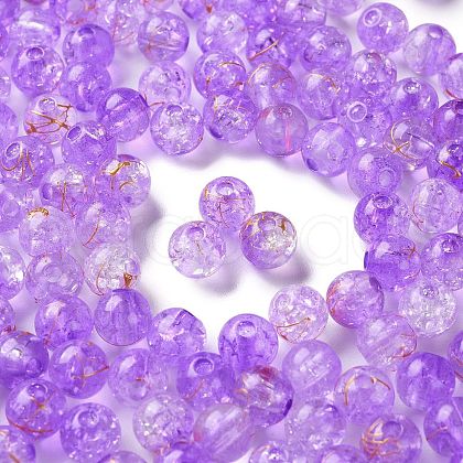 Transparent Crackle Acrylic Beads DACR-D300-01G-8mm-1
