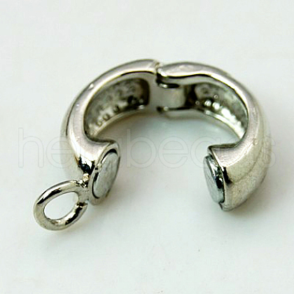 Brass Magnetic Clasps with Loops KK-H697-P-FF-1