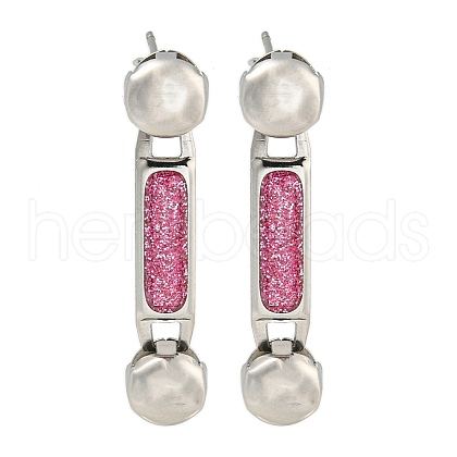 304 Stainless Steel Enamel Stud Earrings EJEW-S229-15P-06-1