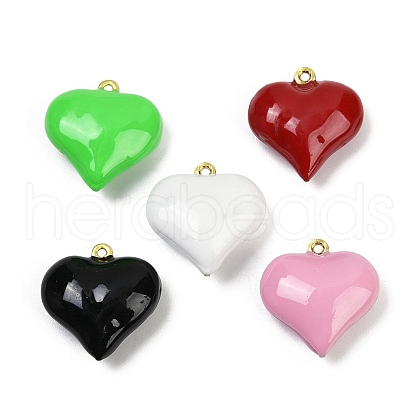 Brass Enamel Pendants KK-M322-01B-G-1