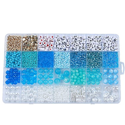 DIY 28 Style Resin & Acrylic & ABS Beads Jewelry Making Finding Kit DIY-NB0012-03A-1