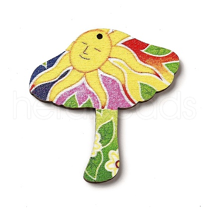 Printed Wooden Pendants WOOD-B007-01B-1